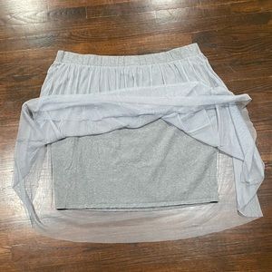 Torrid Tulle/Mesh Overlay Midi Pencil Skirt 4 Gray